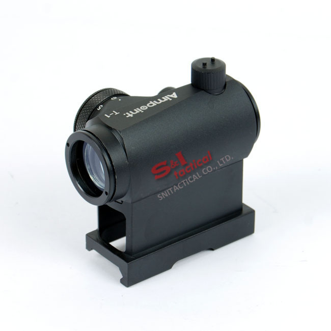 Micro T-1 Style 1x24 Red Dot Sight with 1"QD High Mount